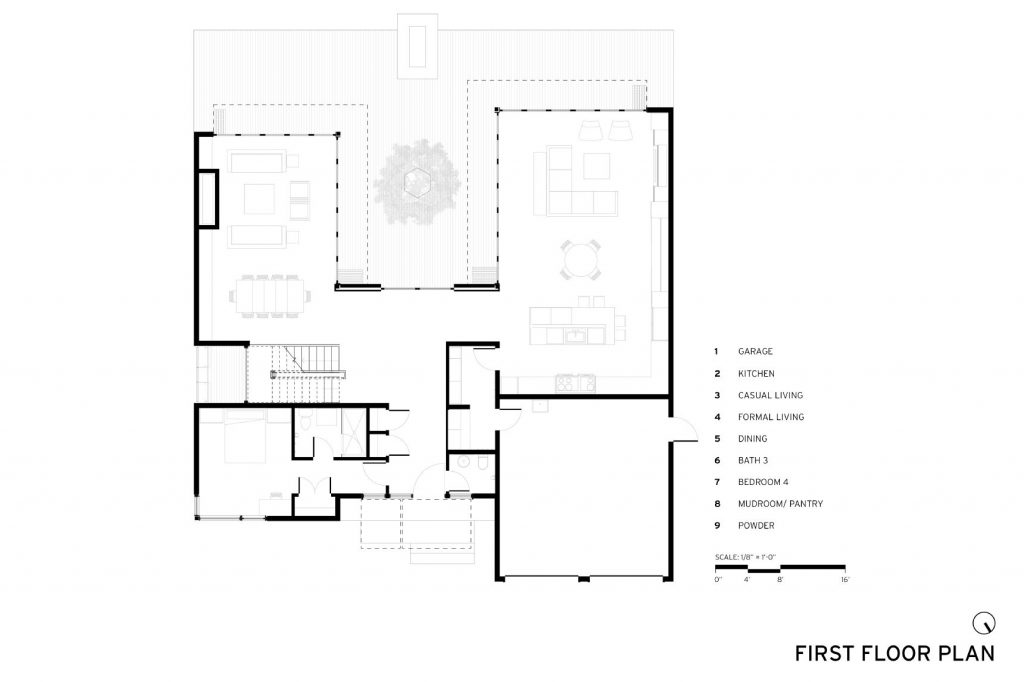 Modern Wooden House Butterfly Roof Open Space Minimal Home Design